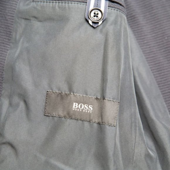 HUGO BOSS Black Rodd Striped Blue Regular Soft Blazer - Picture 7 of 9